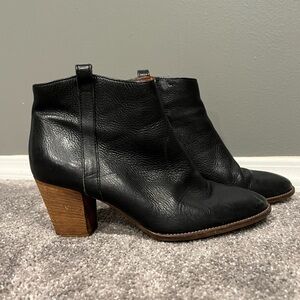 Madewell Black Leather Ankle Boots